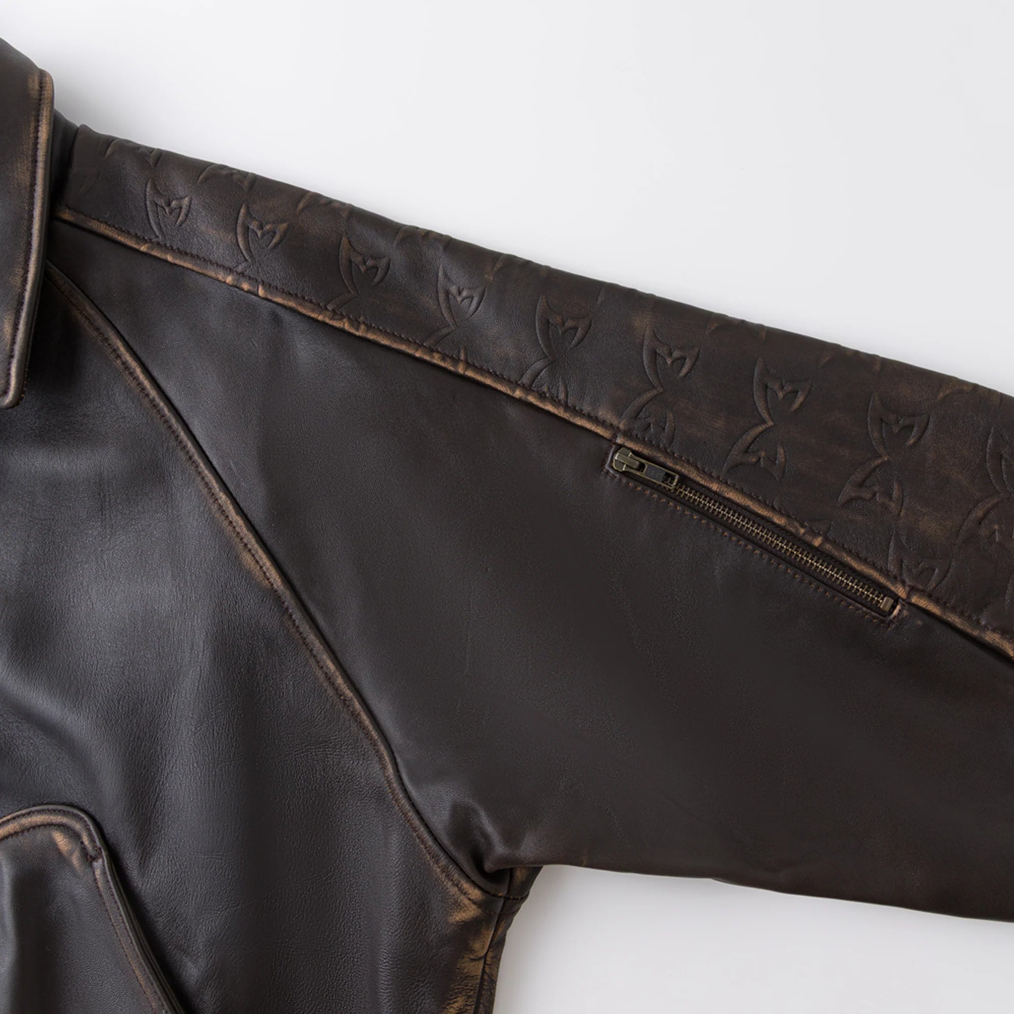 MERTRA AGED LEATHER JACKET (BROWN)