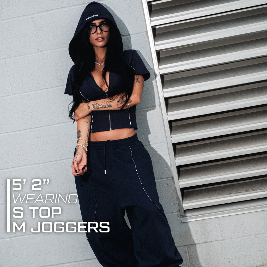 MERTRA WOMEN’S PIPING TOP NAVY FOR MERTRA MIA KHALIFA